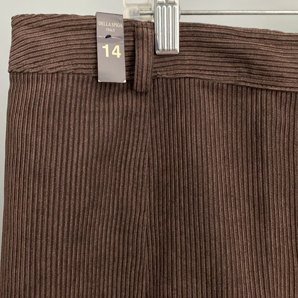 NWT Della Spiga, Italy, Brown Corduroy Pencil Skirt - Size 14 - Quiet Luxury - Picture 8 of 12